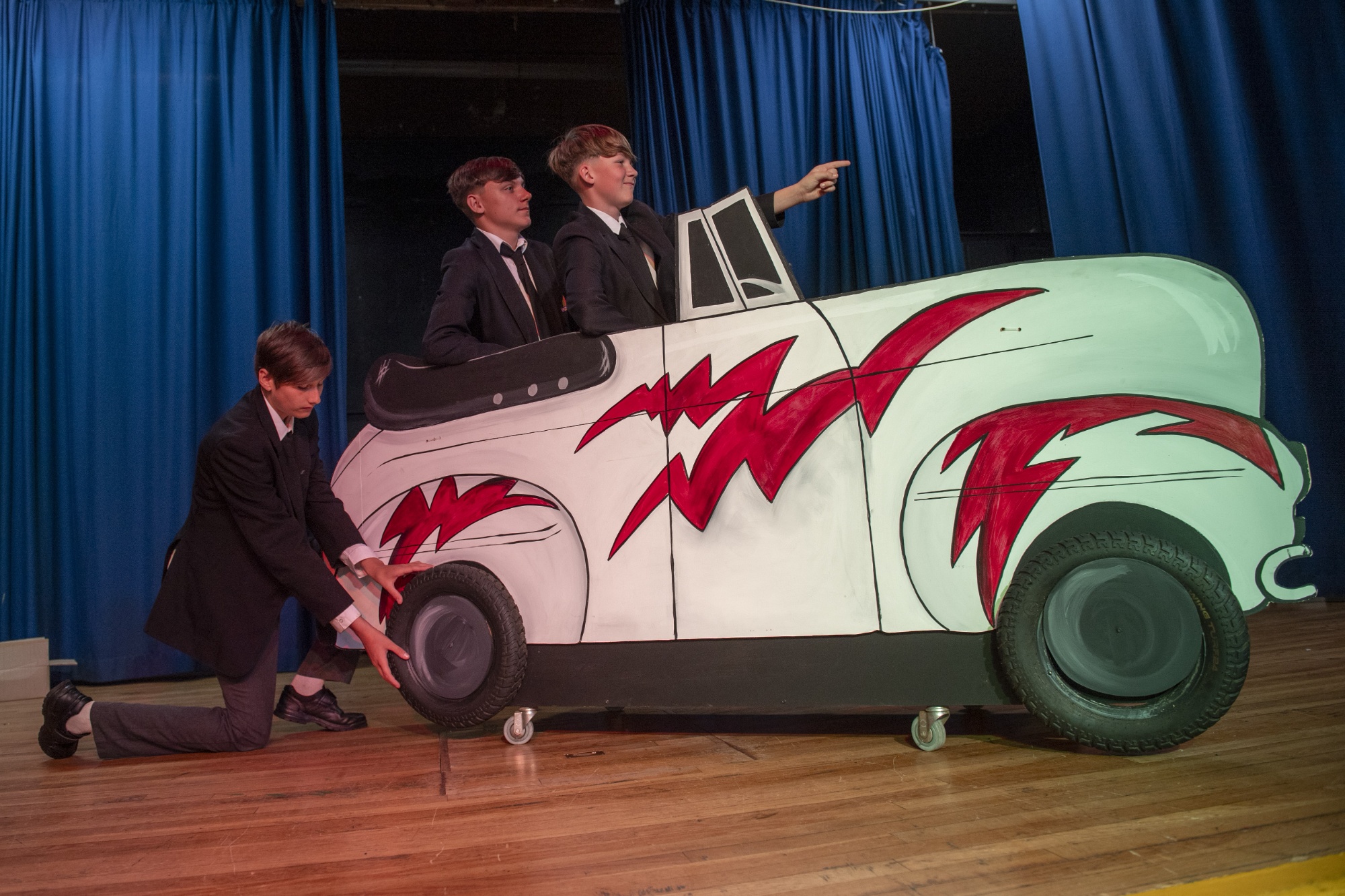 Students performing Grease